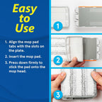 Flat mop cleaning set including handle and reusable pads
