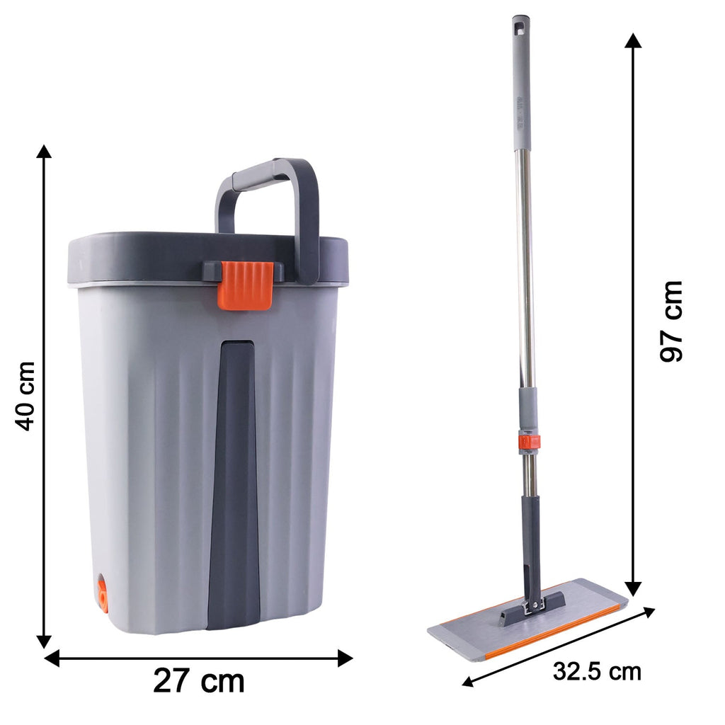 Side view of compact mop bucket for small space cleaning