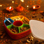 Close-up of textured BPA-free plastic dry fruit snack box design