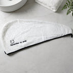 Quick dry hair wrap made of absorbent microfiber material