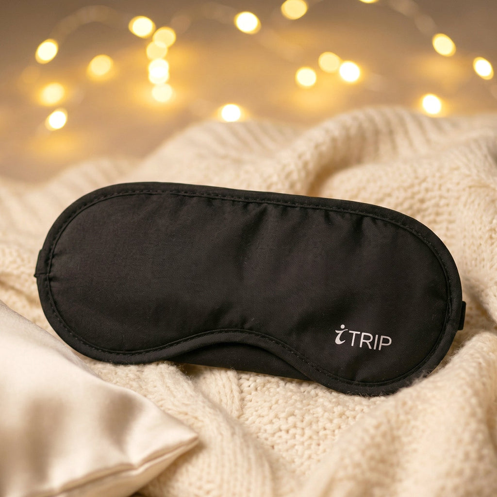 Side view of padded sleep eye mask for comfort