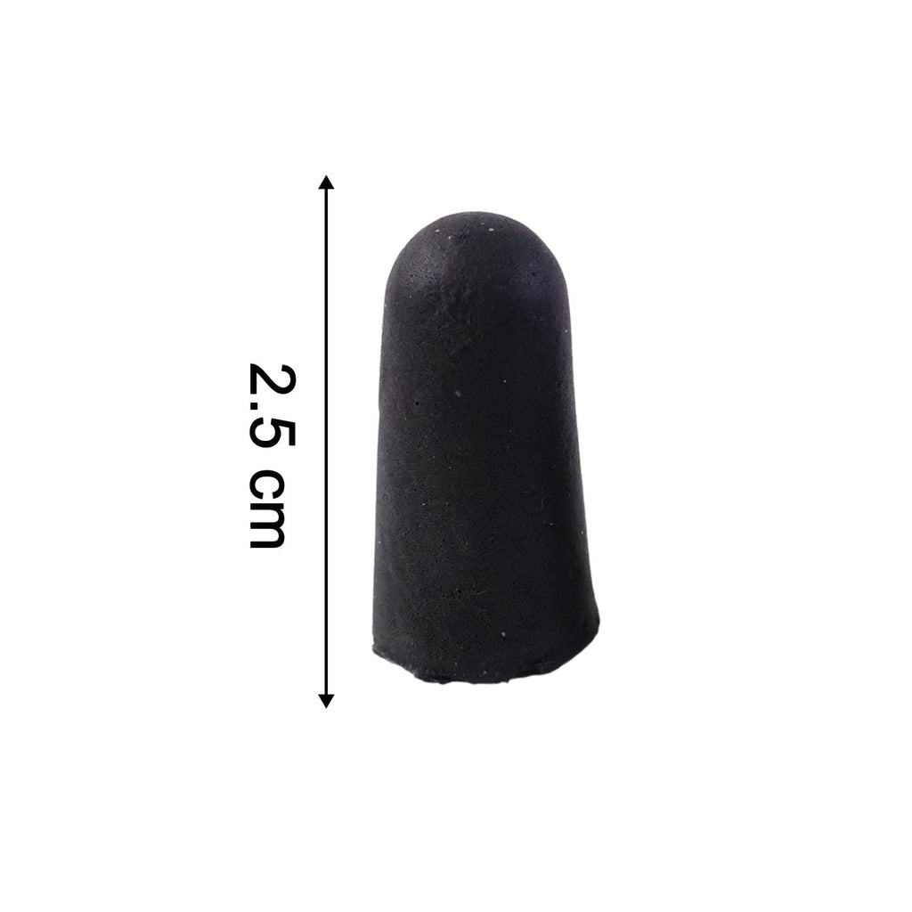 Size reference of soft noise reduction ear plugs next to a coin