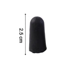 Size reference of soft noise reduction ear plugs next to a coin