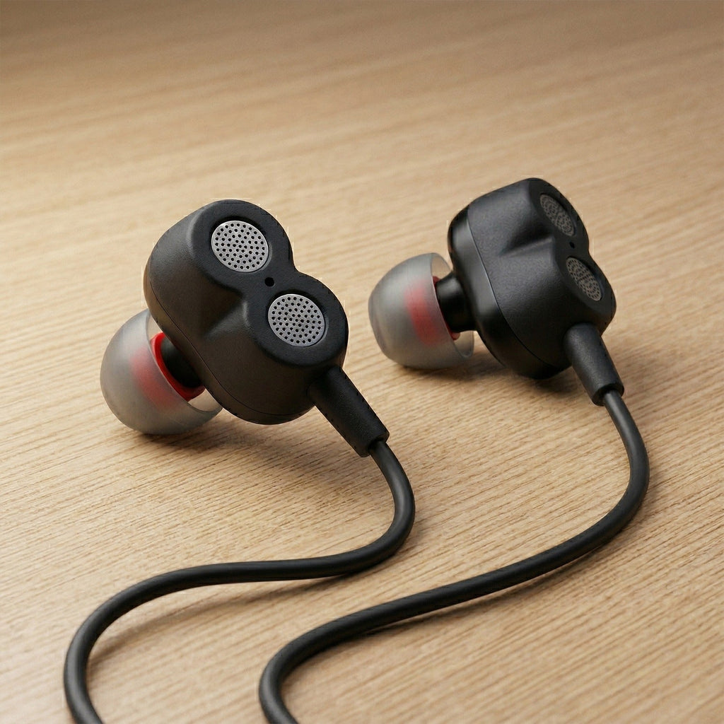 Comfortable in-ear headphones with tangle-resistant cable