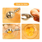 Top view of stainless steel egg separator for kitchen meal prep