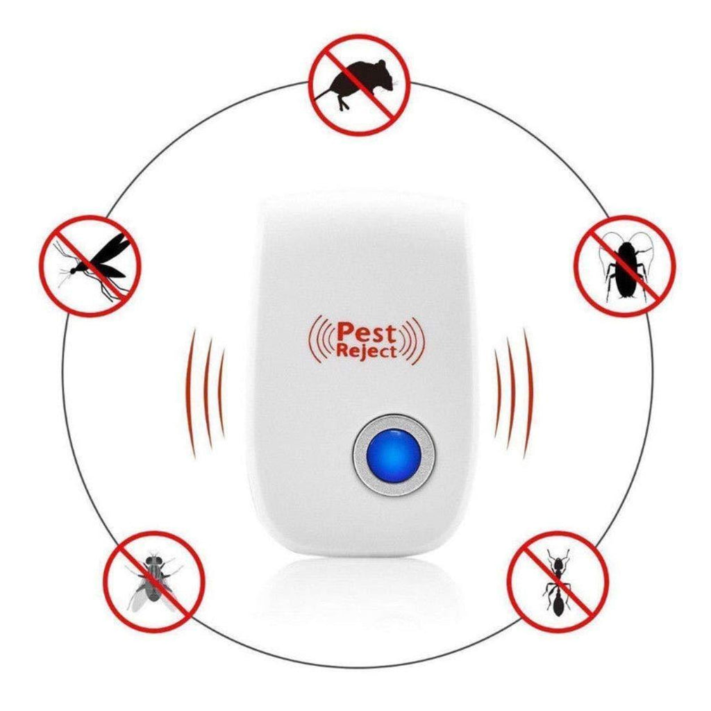 Close-up of the ultrasonic pest repeller's speaker emitting sound waves.