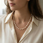 Lightweight pearl chain necklace with elegant design