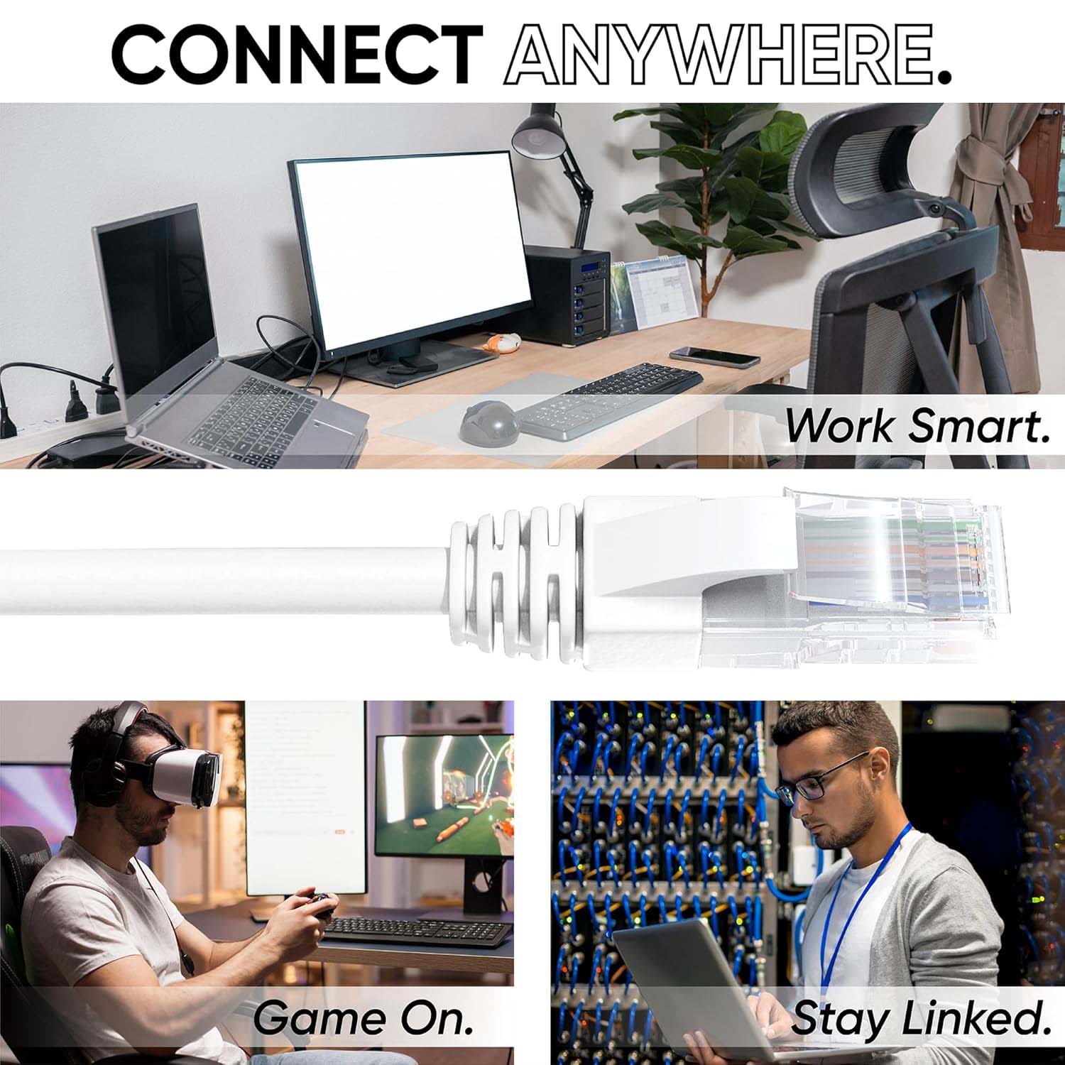 Network LAN wire with secure RJ45 connectors 1 meter