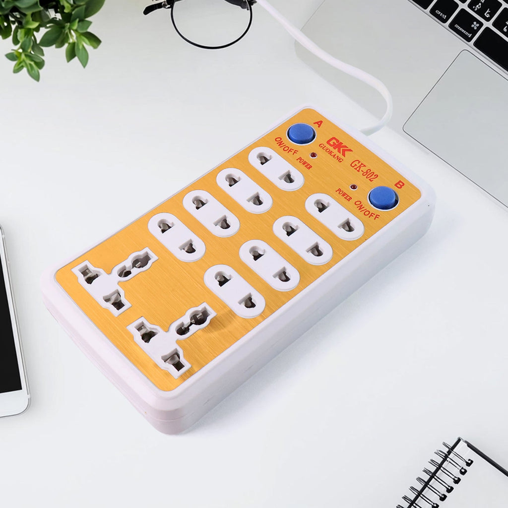 Top-down view of the multi-socket extension board suitable for home and office.