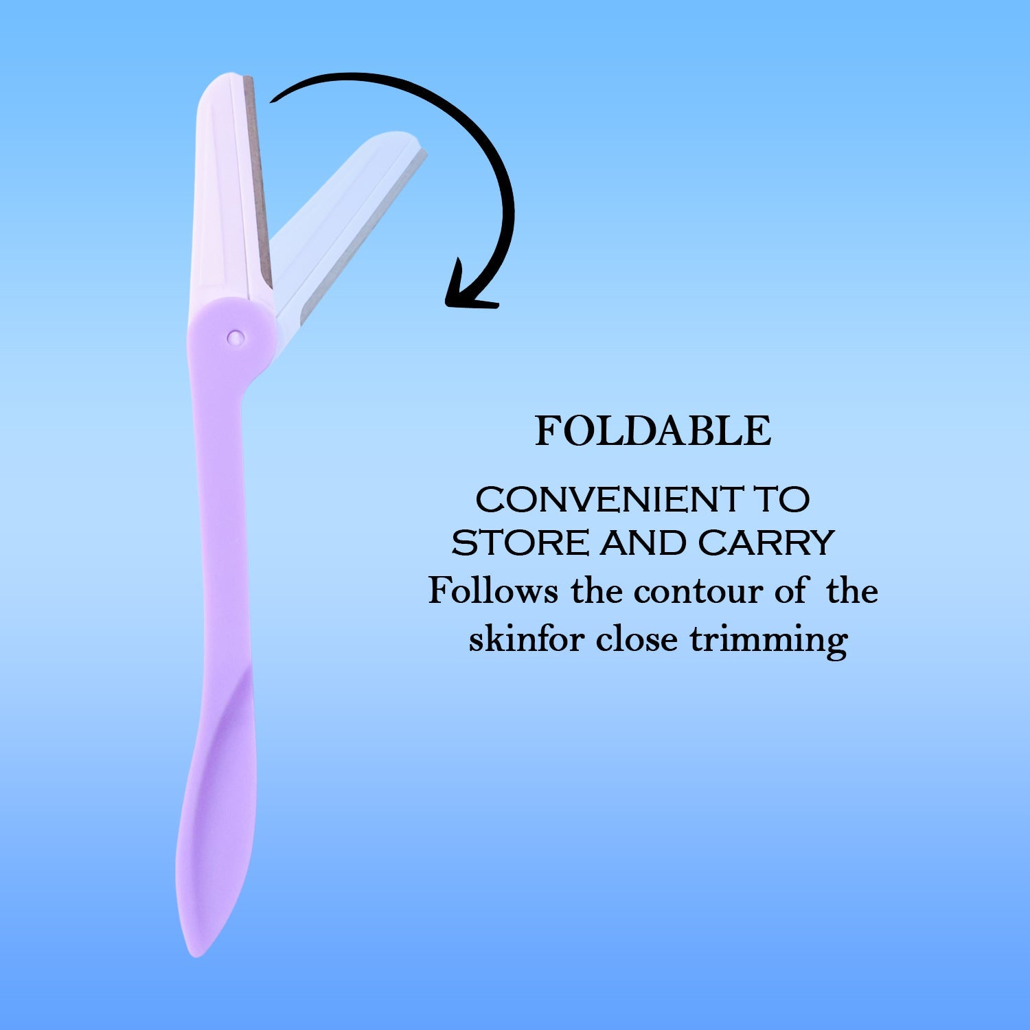 Compact eyebrow razor ideal for fine hair removal on face