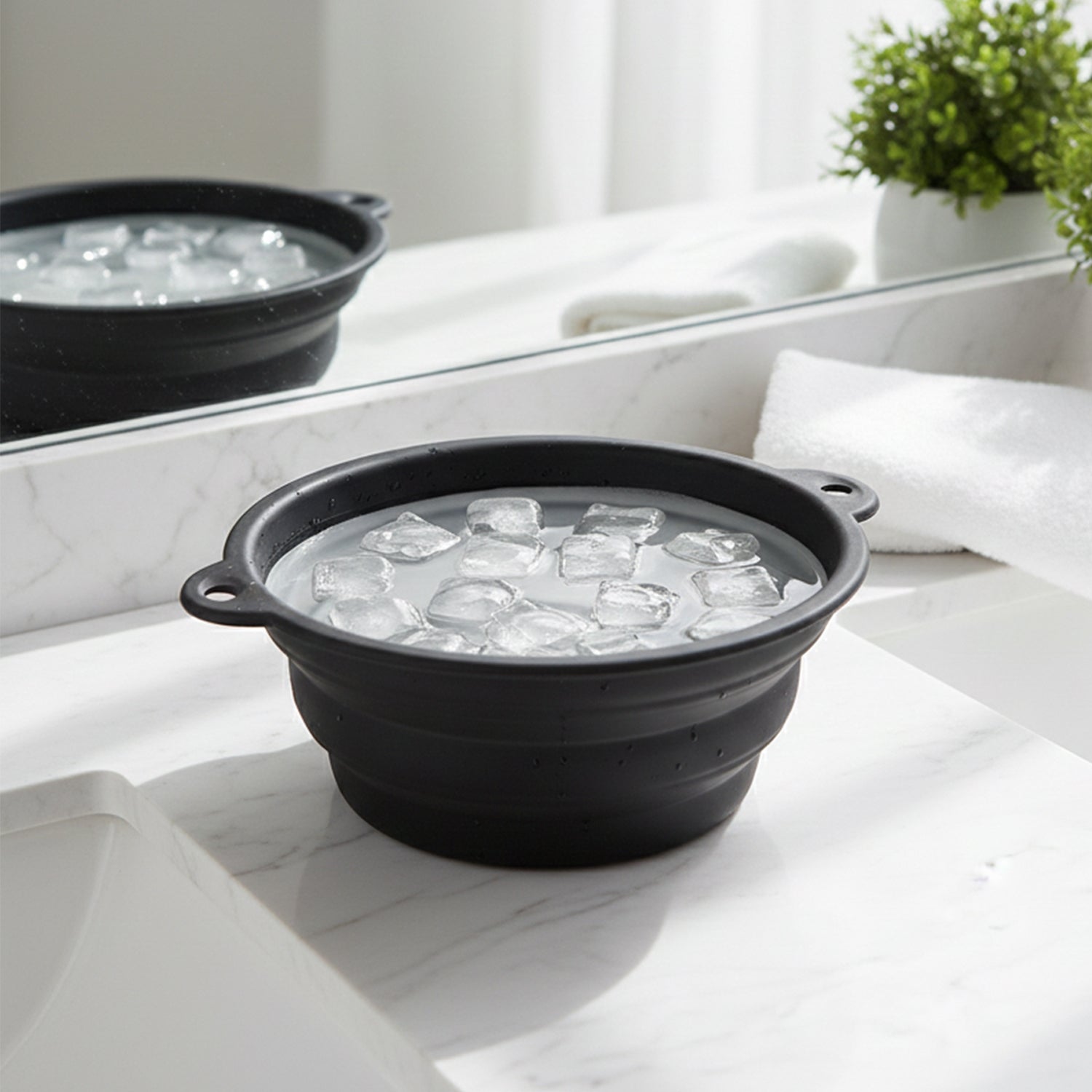 Skin soothing ice facial bowl designed for cold therapy