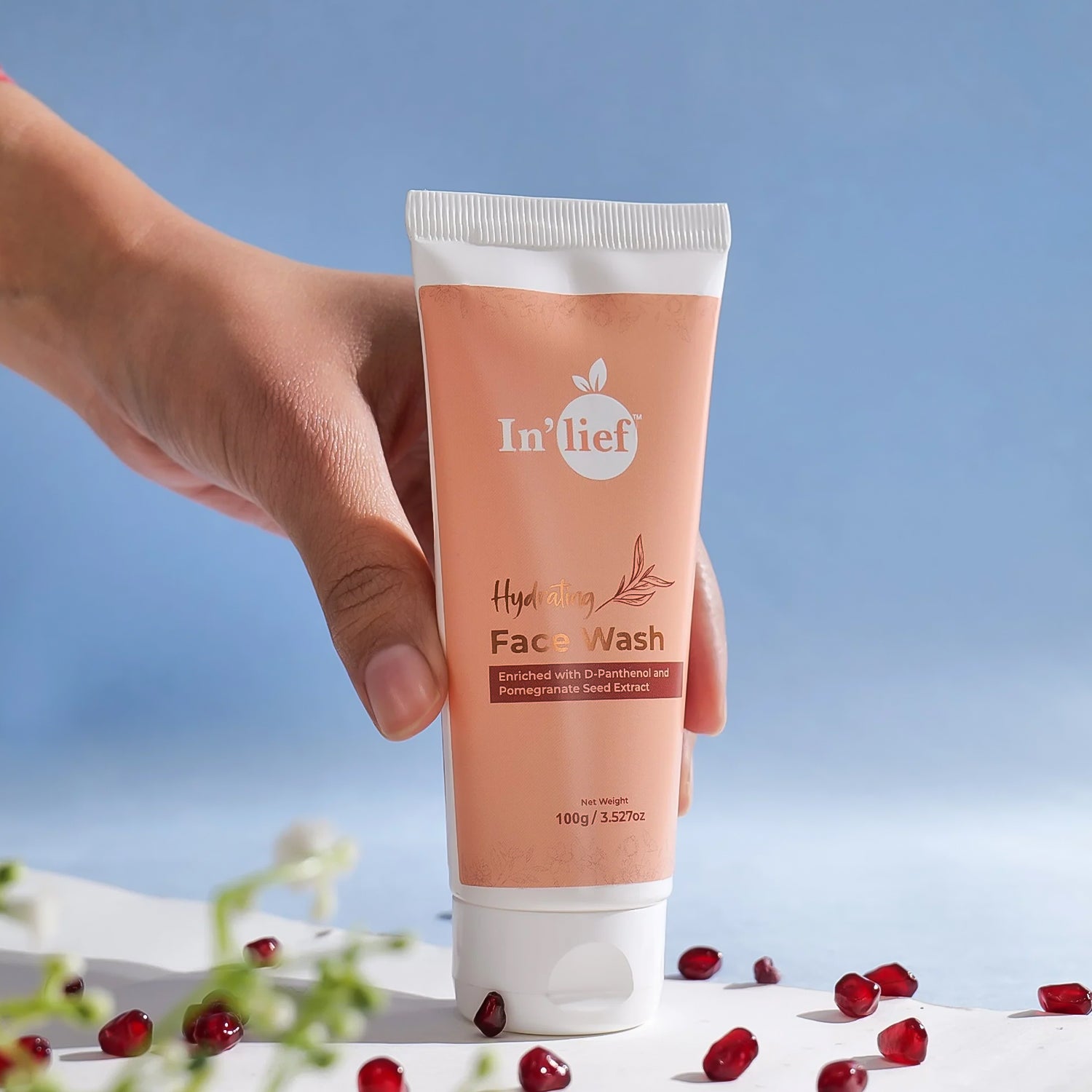 In'lief hydrating face wash 100 gm tube front view