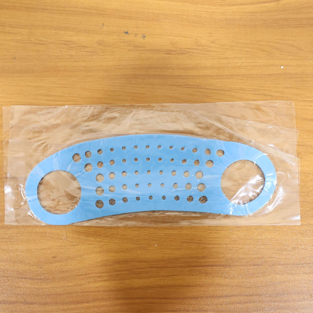 Face mask ear saver strap demonstrating prevention of ear discomfort