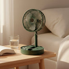 Lifestyle setup featuring Foldable Mini USB Desk Fan cooling workspace