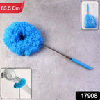 Microfiber duster cleaning fan blades efficiently without scattering dust