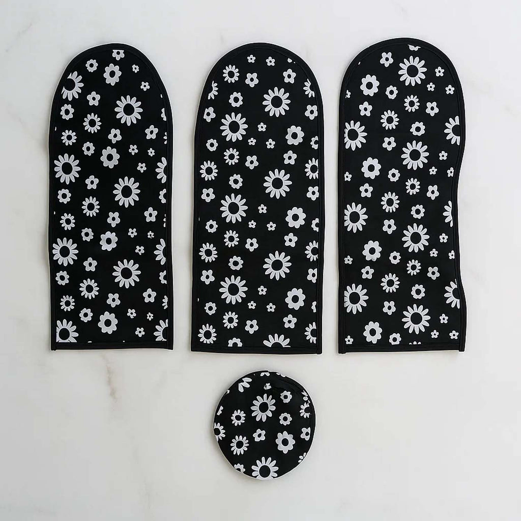 Complete 4-piece set of ceiling fan blade and motor dust covers