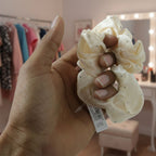 Fabric hair scrunchies in mixed designs and colors for versatile use