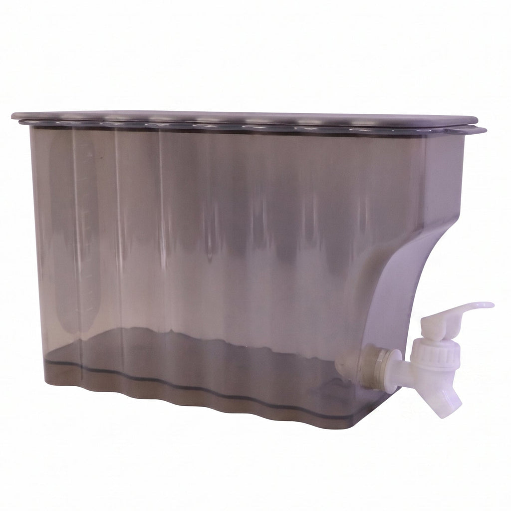 Top-down view of the compact, slim water dispenser for countertop or fridge