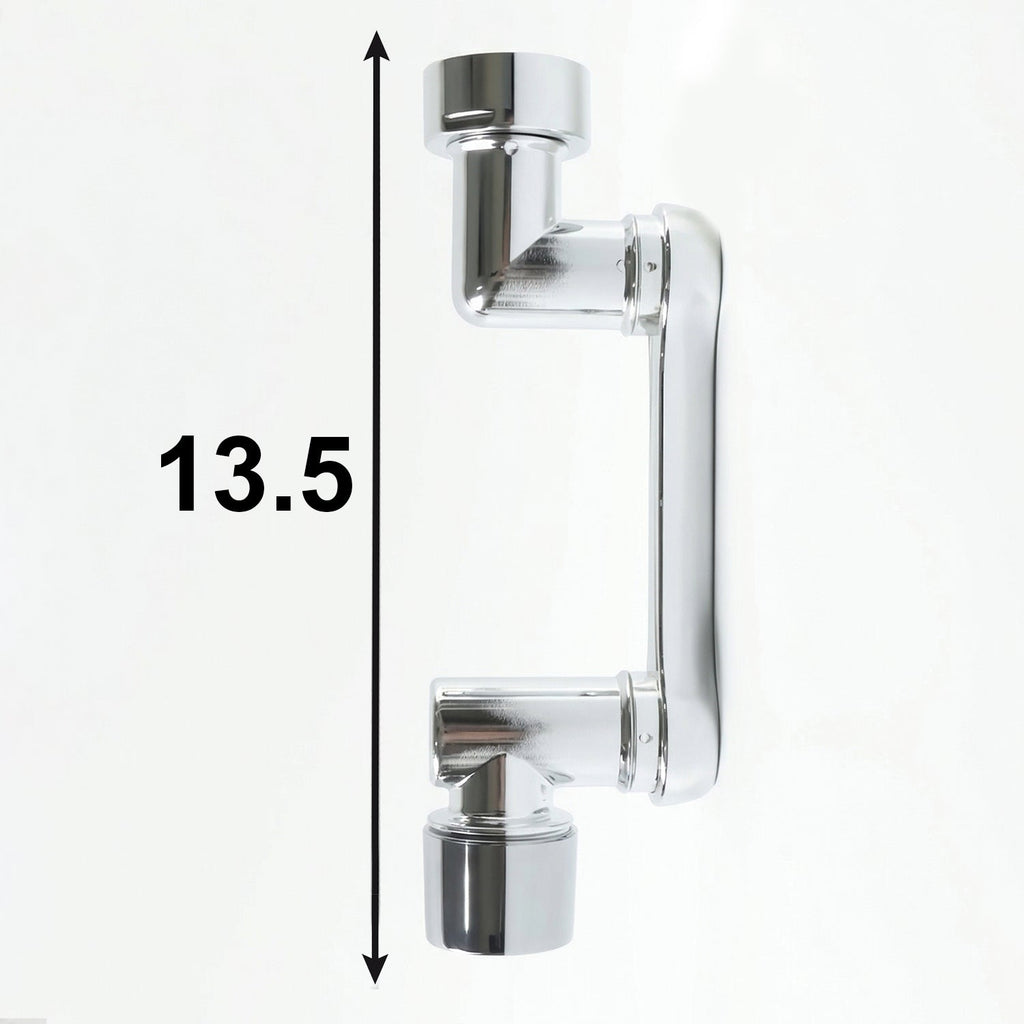 Adjustable faucet nozzle extender with 360-degree rotation