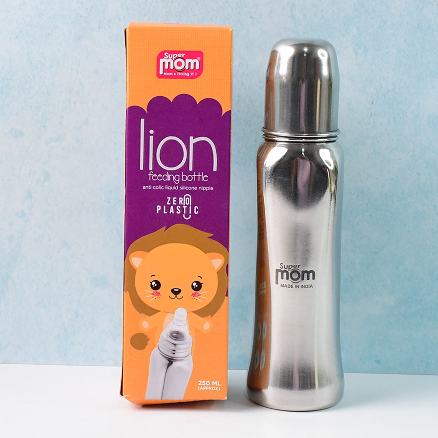 Components of Stainless Steel Feeding Bottle including Nipple and Cap
