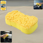 Microfiber car washing sponge with dual cleaning surfaces