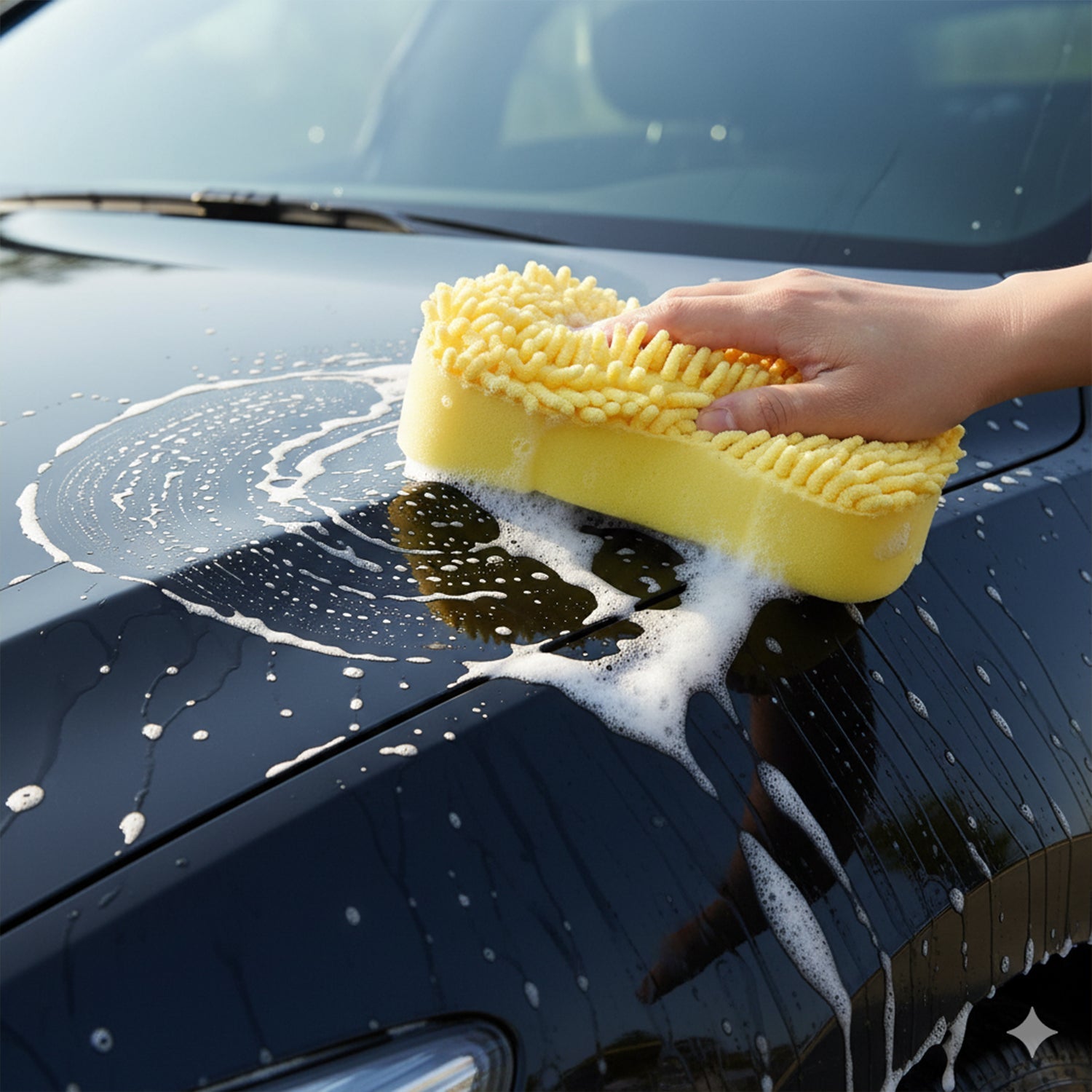 Dual-surface microfiber car cleaning sponge