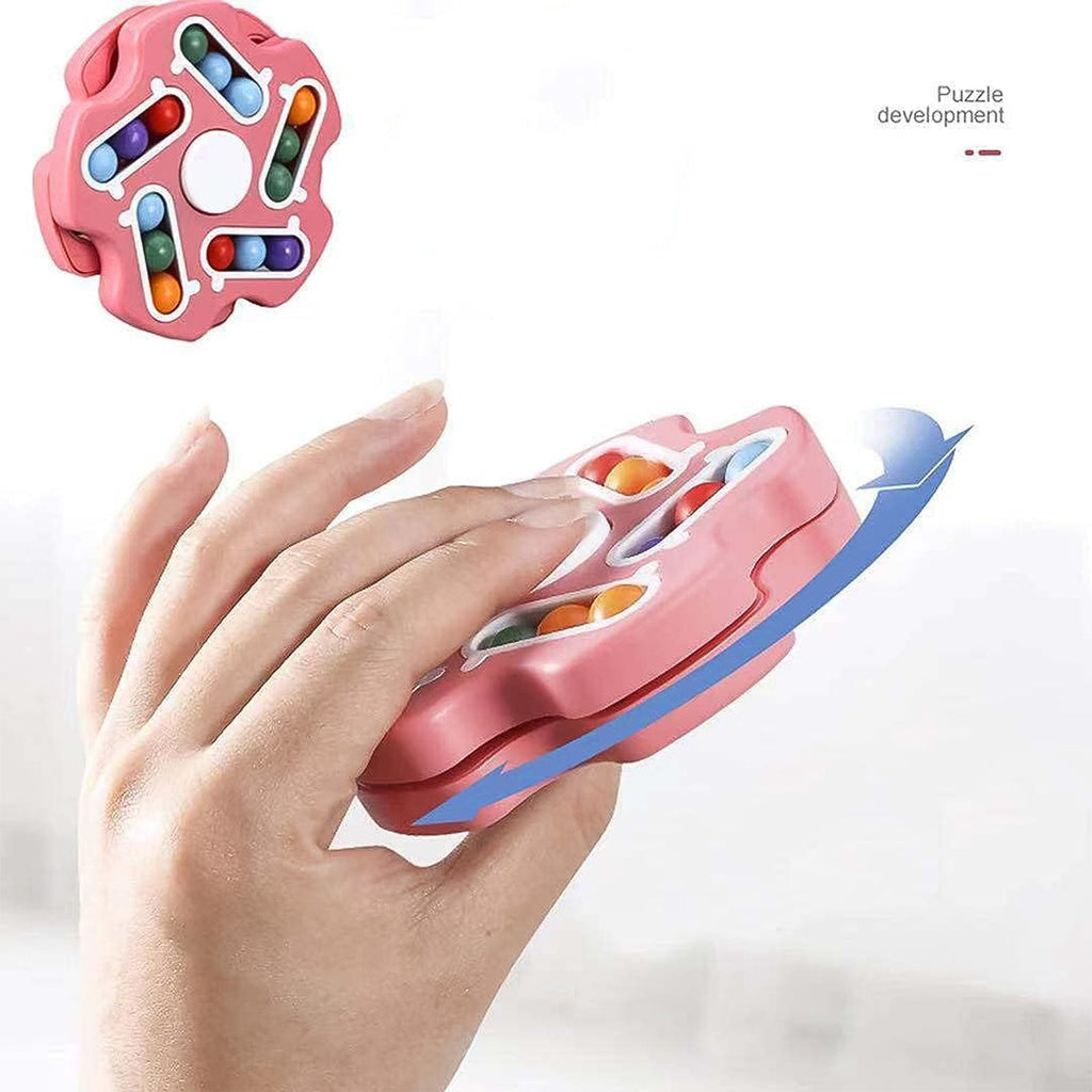 Fidget Magic Cube Spinner Toy portable handheld spinner with multi-track bead puzzle.
