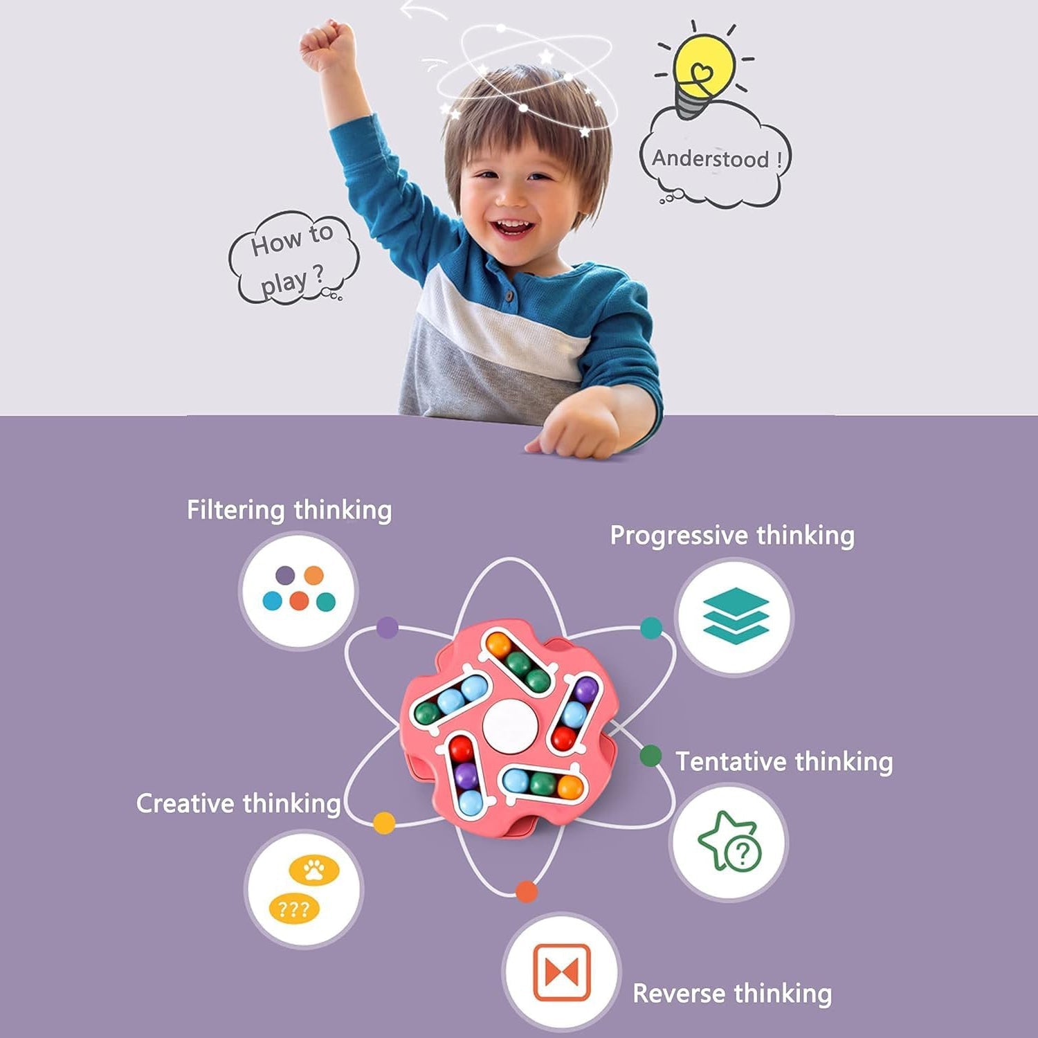 Fidget Magic Cube Spinner Toy used for anxiety and focus improvement for kids and adults.