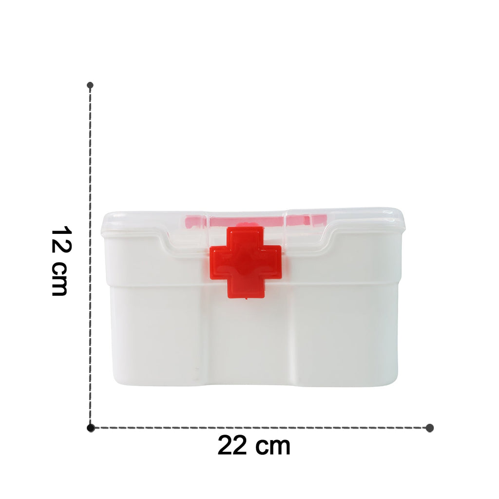 A visual guide showing the dimensions of the Organivo First Aid Box.
