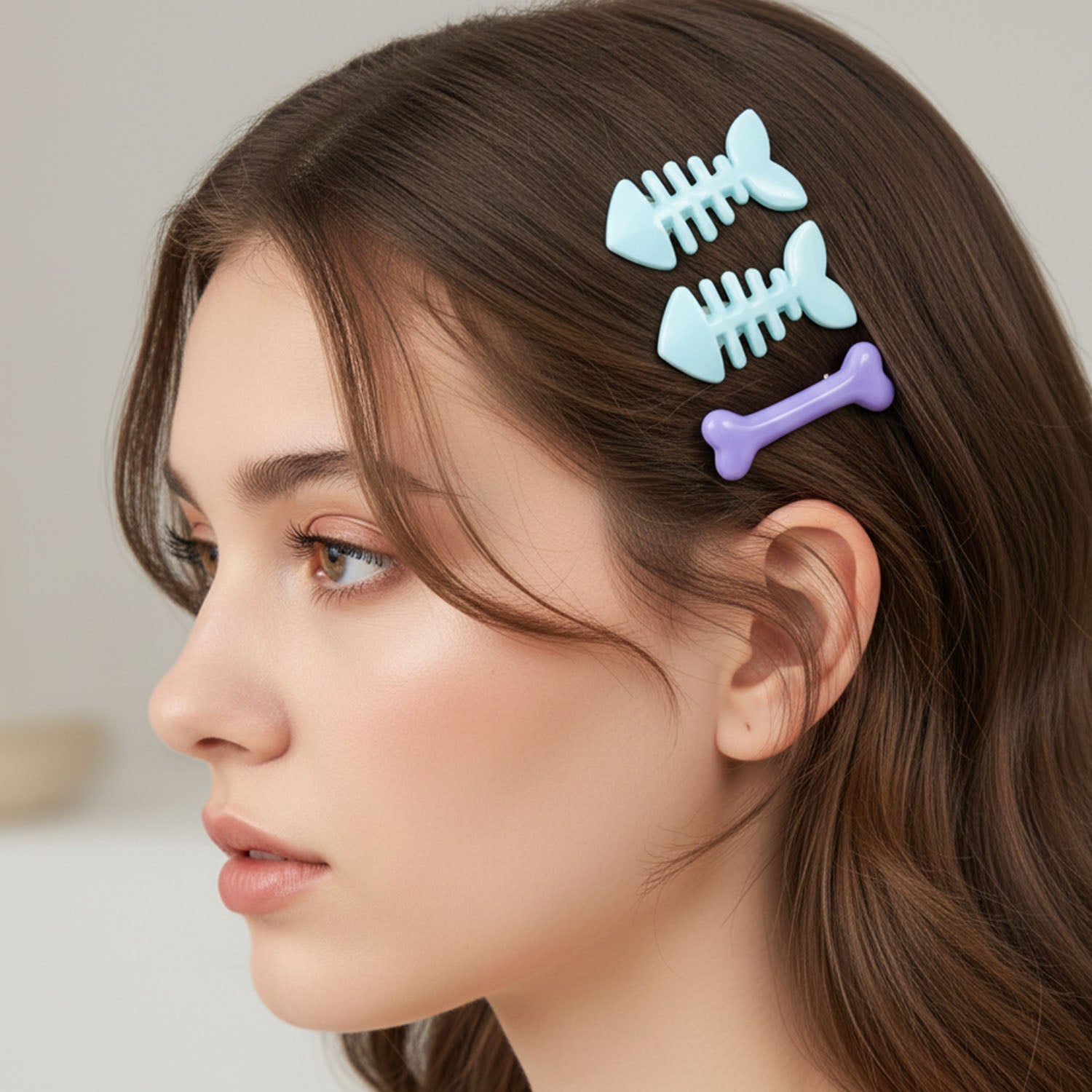 Set of 4 fishbone design fashion hair pins for styling