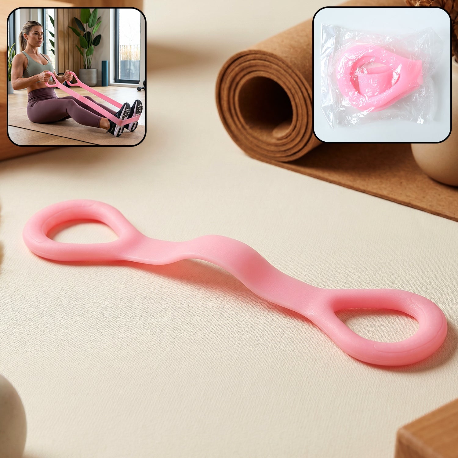 Silicone resistance band with ergonomic handles for full-body exercises