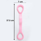 Blue silicone resistance band for fitness training