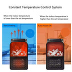 Internal view showing PTC ceramic heating elements of the portable heater.