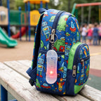 Mini skateboard-shaped LED keychain with light-up feature