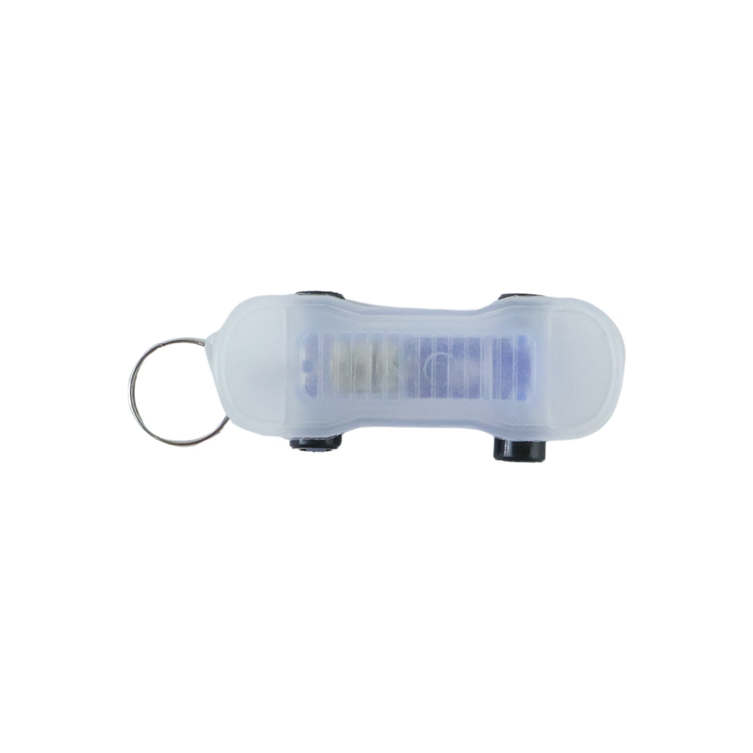 Mini skateboard shape LED keychain attached to keys