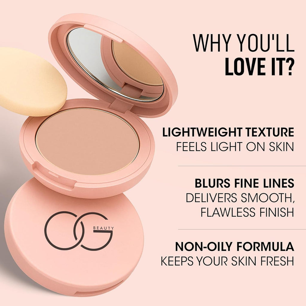 Angled view of Biscotti Compact Powder compact with matte finish