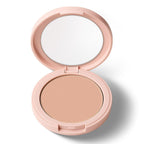 Natural skin tone enhanced by Biscotti Compact Powder in Brew shade