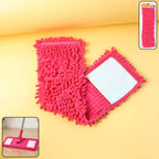 Microfiber chenille mop refill pad on wooden floor for cleaning