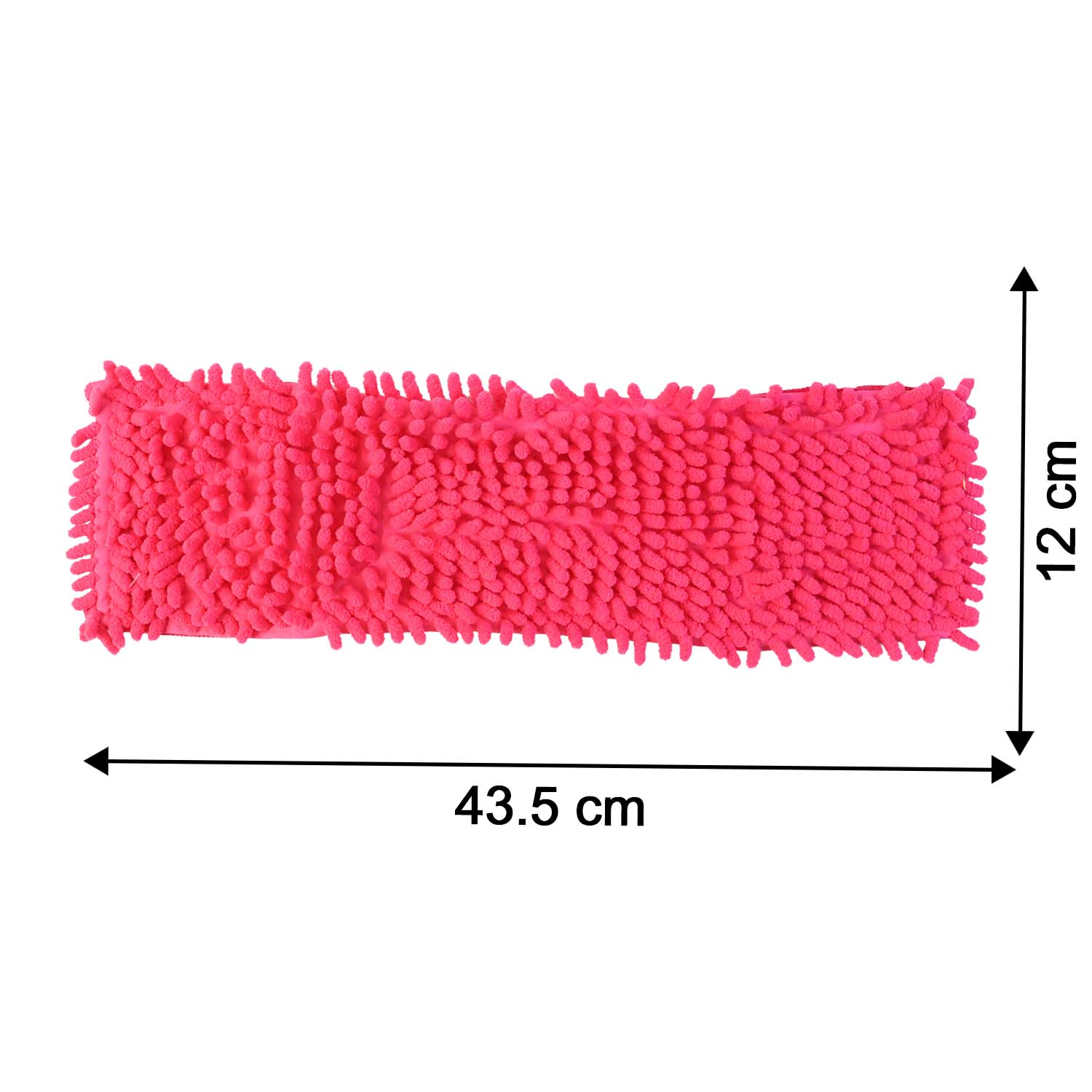 Mop refill cloth illustrating size and flexibility of microfiber chenille pad