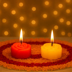 Rose shaped wax candle set displayed in transparent box ideal for gifting and storage