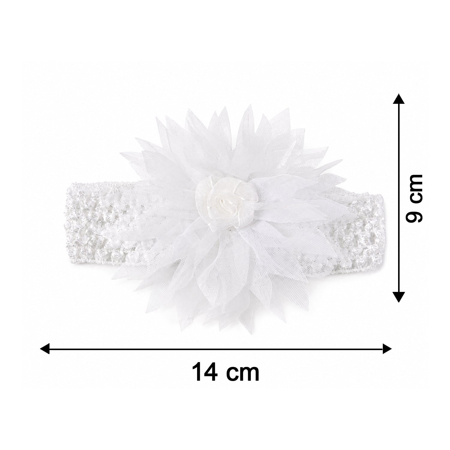 Multiple images of soft floral baby headbands highlighting design and fit