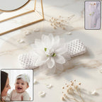 Beautiful floral baby headband with elastic fabric and stylish bow design
