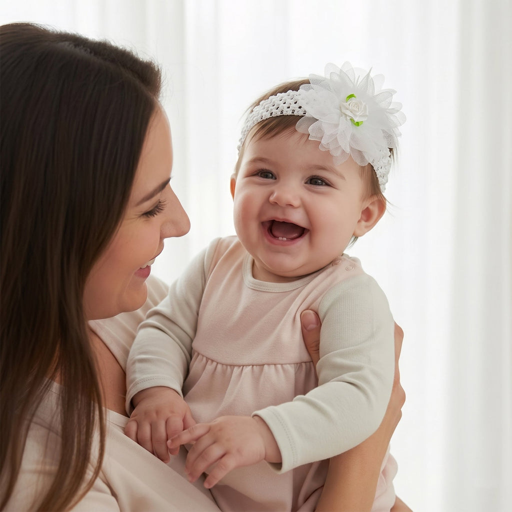 Stylish soft fabric headband for infants, ideal for photoshoots and gifts