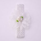 Baby girl floral headband with stretchable elastic band for a snug fit