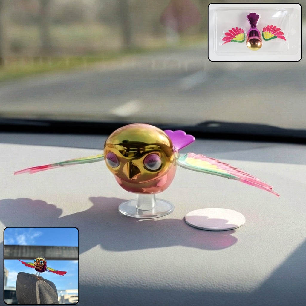 Wind Flying Bird dashboard decoration placed on car dashboard showing wing motion