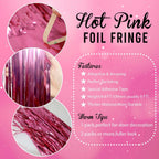 Close-up of reflective shimmering foil strands of a party fringe curtain.
