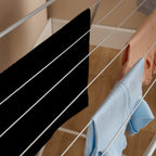 Extended drying wings of foldable clothes stand for multiple garments