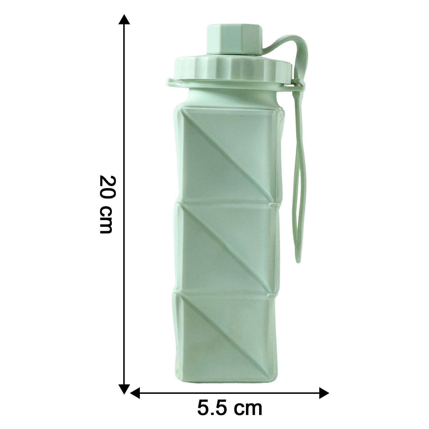 Dimensions and size details of foldable water bottle