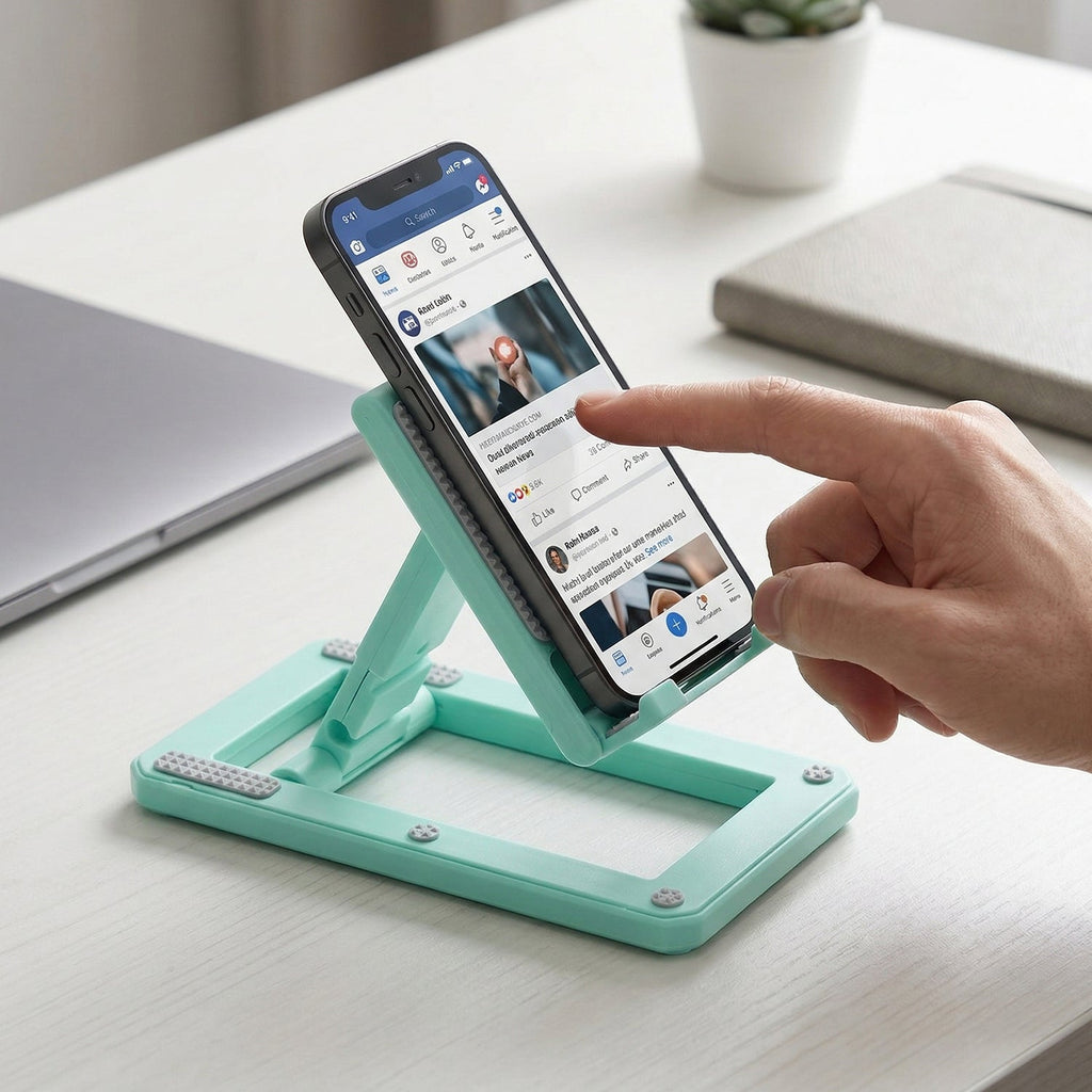 Compact mobile stand with anti-slip rubber pads