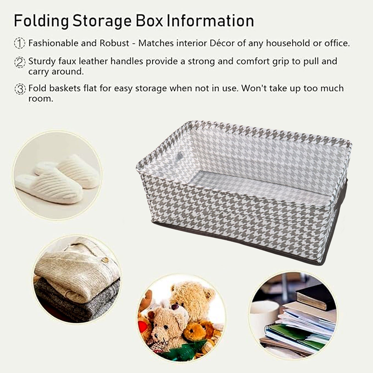 Side view of the sturdy cloth organizer, highlighting its neutral colour and robust construction.